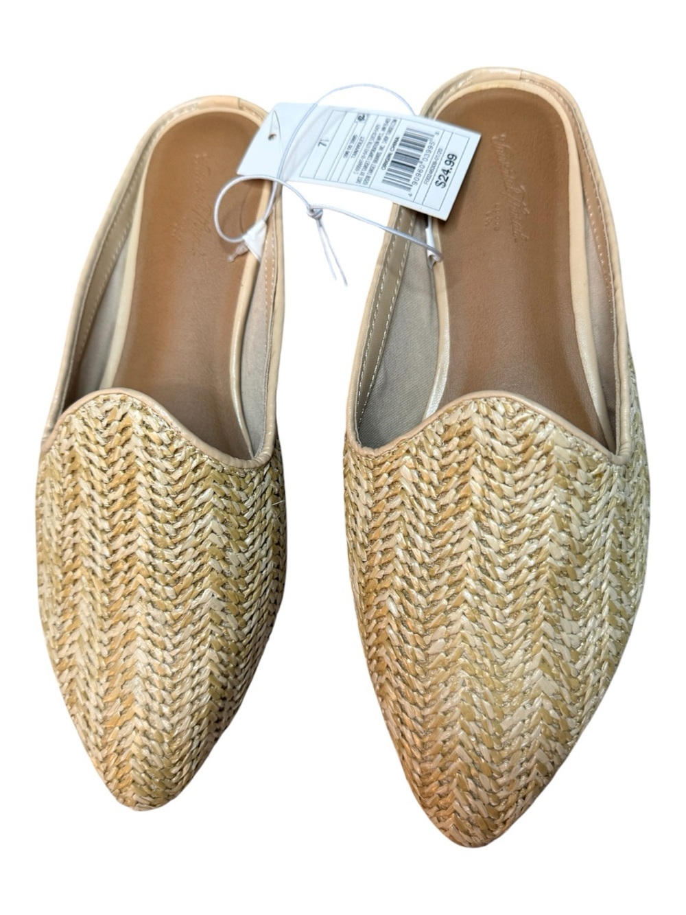 NWT universal thread Woven Pointed-Toe Slip-On Flats business casual coquette